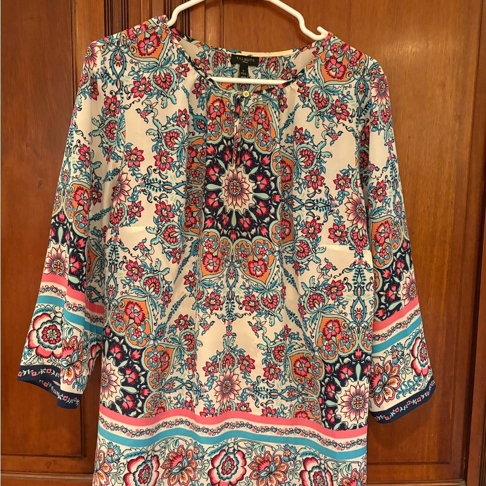 Talbots Multicolor Paisley Floral Blouse